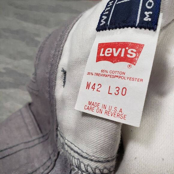 Vintage Levis Jeans Mens 42x30 Gray With A Skoosh More Room Made USA - Picture 5 of 11